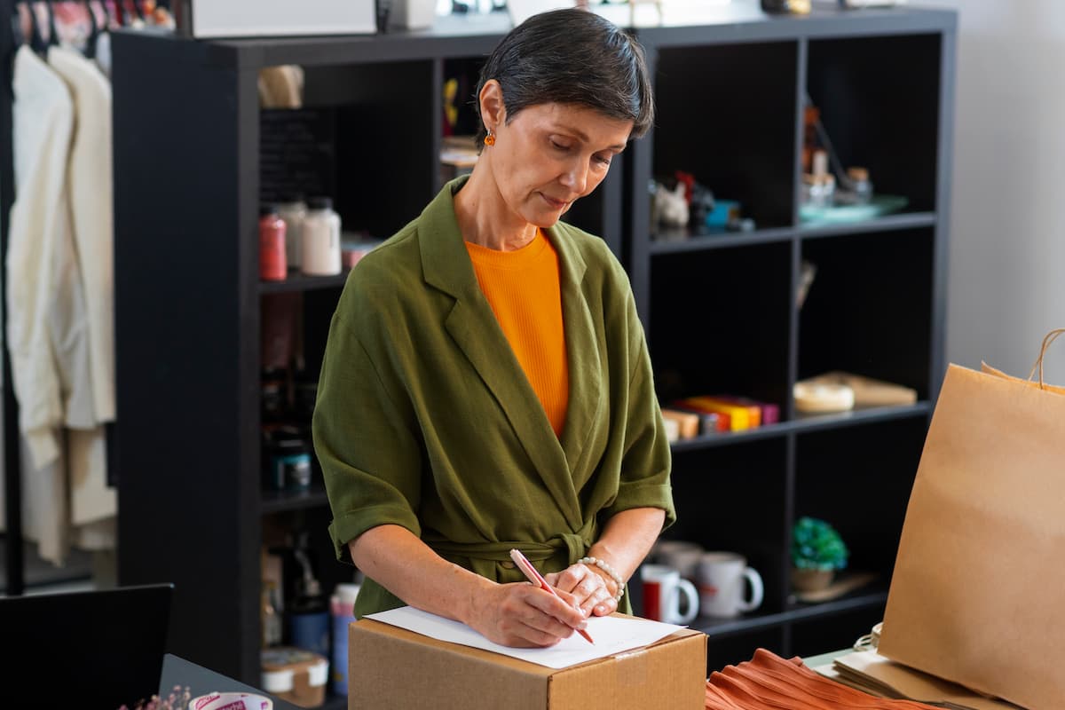 Mulher escrevendo em um papel, analisando erros na gestão do crediário,