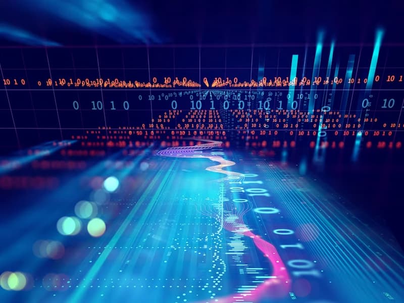 Esta imagem representa um conceito visual fortemente ligado à inteligência artificial, big data e análise preditiva, sendo altamente simbólica para o tema “Como as IAs podem mudar as análises de crédito no varejo”.